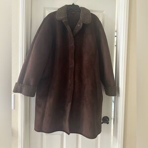 Lands' End Dark chocolate Brown Teddy Jacket
